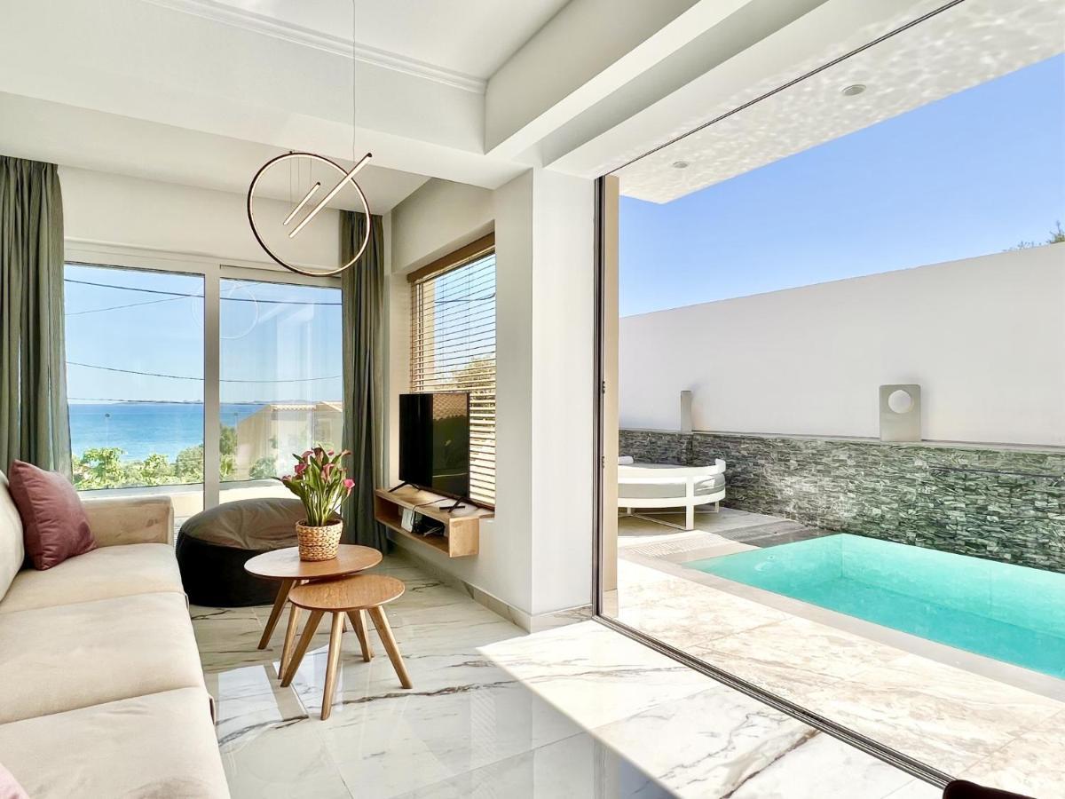 Luxury Villa Barbati Sun With Private Pool By Dadovillas Exteriör bild